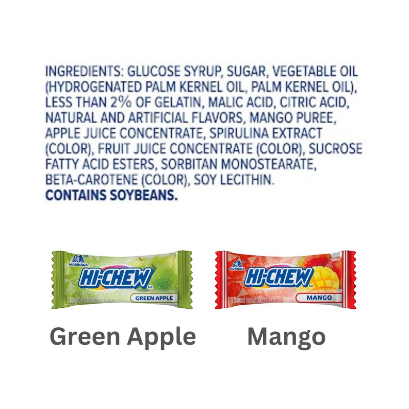 HI-CHEW Green Apple & Mango Mix, Pack of 8 Bags,