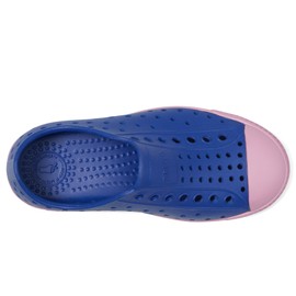 Native Shoes Kids Jefferson (Little Kid/Big Kid) - Shoes for Kids - Two-Tone Design - Vegan EVA Upper Adventure Blue/Chillberry Pink 6 Big Kid M