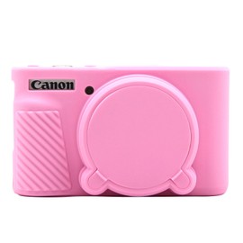 Easy Hood SX740 Camera Case, SX740 Camera Cover Silicone Sleeve Protective Case with Removable Lens Cover, Anti-scratch Soft Camera Body Skin for Canon PowerShot SX740/SX730 HS Camera,Pink