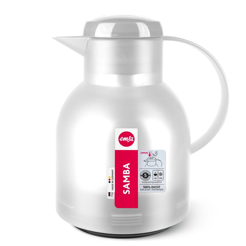 Emsa Samba 504687 Insulated Jug, 1 Litre, Quick Press Closure,