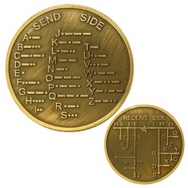 LWQLZY Morse Code Coin Explore The Learn in Entertainment of Encryption Language and Games Pocket Token Chips (Ancient Gold)
