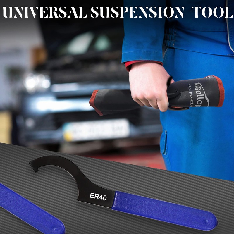 4Pcs Universal Coilover Spanner Wrench Set, Shock Wrench Adjustable Spanners