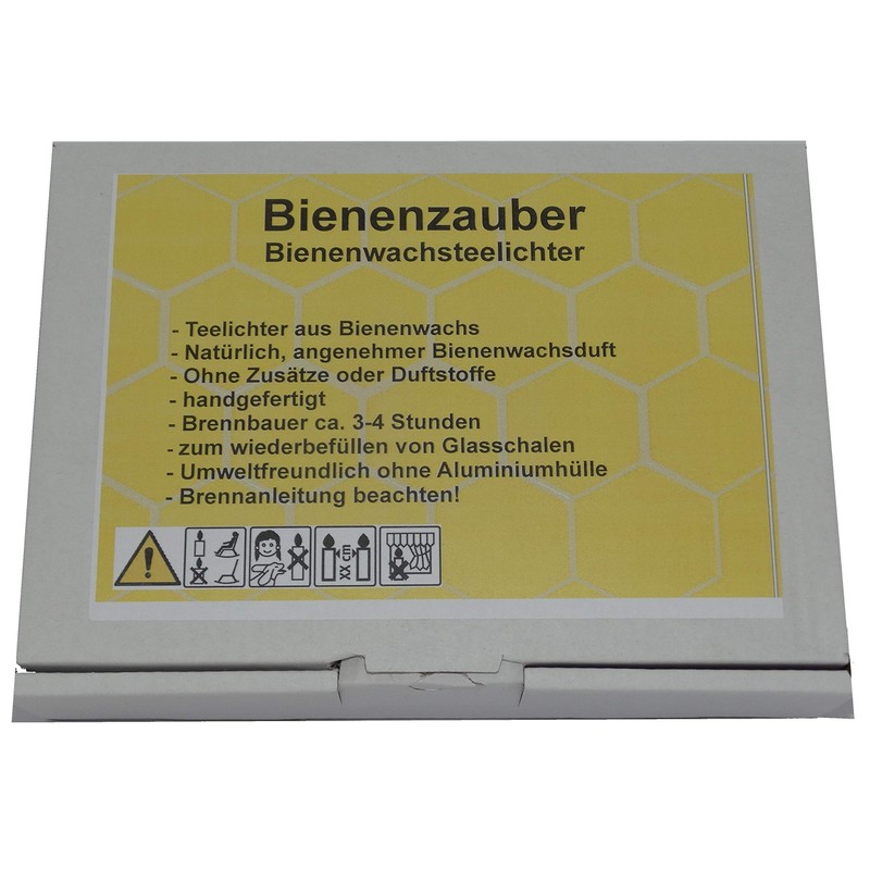 Bienenzauber 24 Beeswax Tealights Made from Pure Beeswax, Handmade Directly