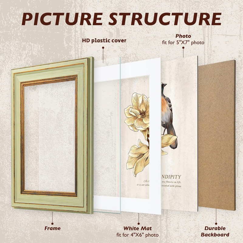 AAQ 4 Pack 5x7 Picture Frame - Picture Frames with