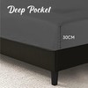 Deep Fitted Sheet King Size Cotton, Charcoal - 300 Thread