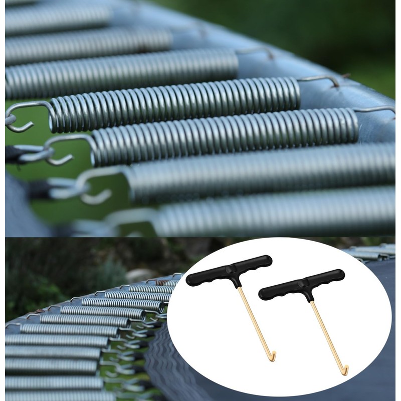 YAZANY 2 Pack Trampoline Spring Pull Tool, T-Hook Tent Peg