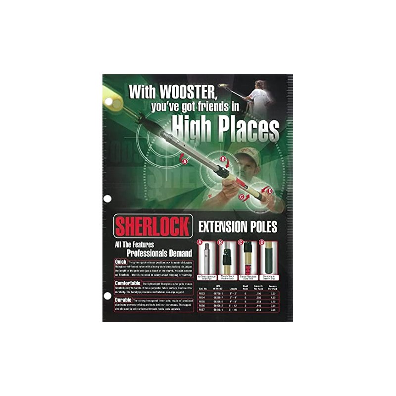 Wooster Brush SR055 Sherlock Extension Pole, 4-8 feet (New 4-8