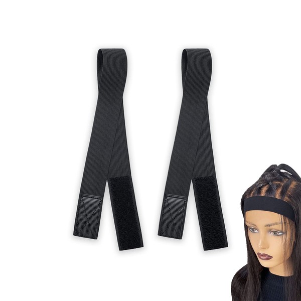 Pack of 2 Wig Straps, Elastic Band for Wig, Black,