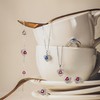 FANCIME Ruby Necklace July Birthstone Sterling Silver Triangle Pendant Necklace