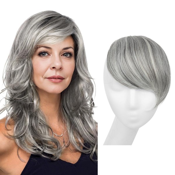 SARLA Clip in Side Bangs Extension Straight Synthetic Fake Bangs