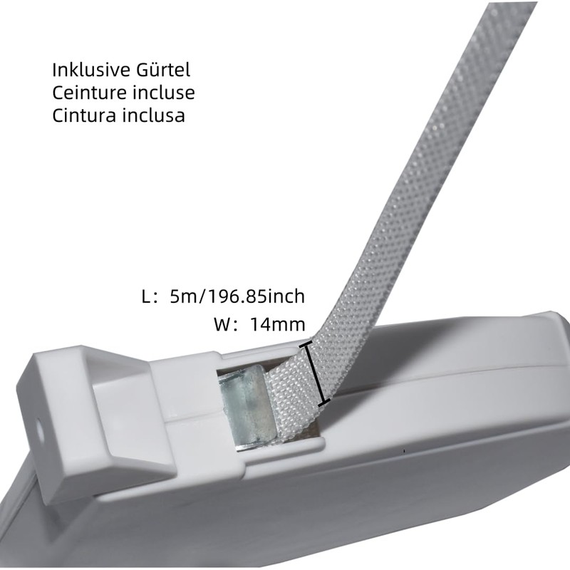 Belt winder for roller shutters, built-in strap, 14 mm, width