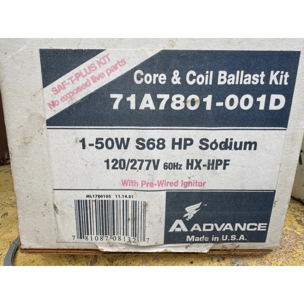 Advance 71A7801-001D High Pressure Sodium 50w Ballast Kit