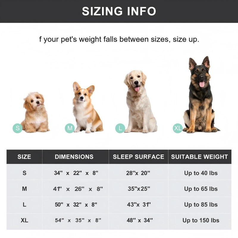 SIEMOUR 50" Lx32 Wx8 H Cooling Elevated Dog Bed for