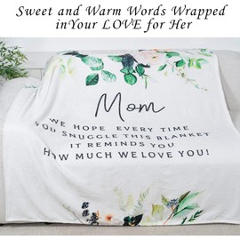 Gifts for Mom, Mothers Gifts Blanket for Thanksgiving Day, Mom Birthday Gifts from Daughter Son, Snuggly Soft Cozy Mom Blanket 60" x 50"
