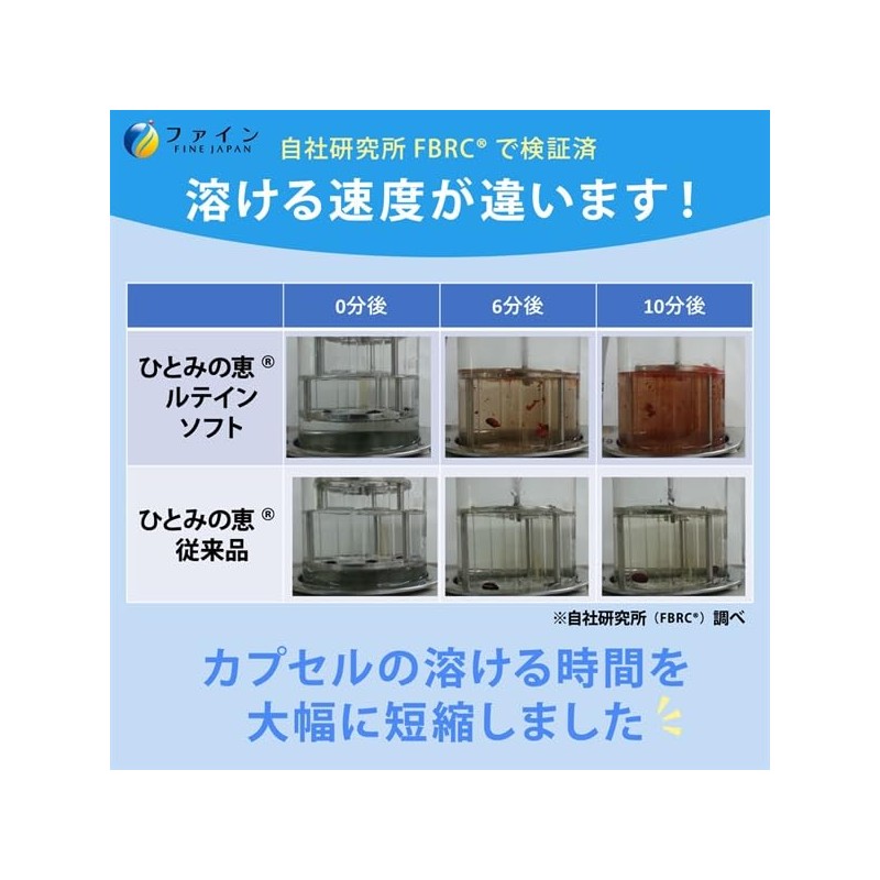 Fine Japan Hitomi Megumi Super Soft Capsules, Lutein, 1.4 fl