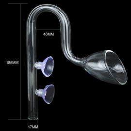 Caylingdee Lily Pipe Glass Inflow Outflow Set Aquatic U Shape Inflow Pipe Set for Aquarium Planted Tank Filter 17mm for 16/22mm(5/8" ID) Tubing