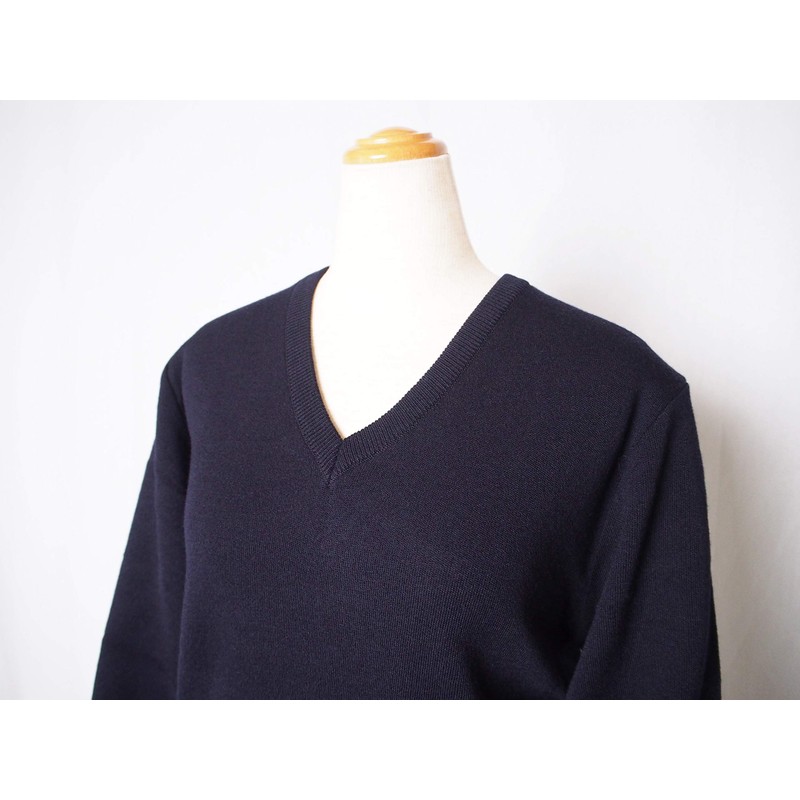 Wool blend sweater made in Japan unisex school students (L,