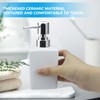 Qudubuy 320ml Refillable Square Ceramic Soap Dispenser with Long Spout