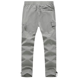 BGOWATU Hiking Pants for Men, Lightweight Quick Dry Cargo Pants, Stretch Outdoor Sports Pants for Men, Mens Fishing Pants Light Grey 3X