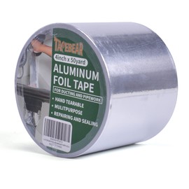 TAPEBEAR Aluminum Foil Tape, Aluminum Air Duct Tape, Withstand 80°C to 100°C, Heat Resistant Tape Insulation Tape for HVAC, Sealing & Patching, Metal Repair, 4inch x 50yard
