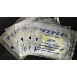 Paediatric Urine Collection Bags 200ml (Sterile) x 10 [Baby/Infants/Toddler/Kids/Children] Sample Collector
