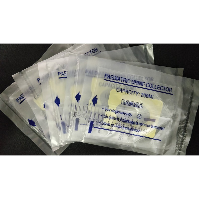 Paediatric Urine Collection Bags 200ml (Sterile) x 10 [Baby/Infants/Toddler/Kids/Children] Sample