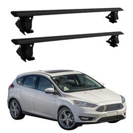 Without Roof Rail Rack Lockable Cross Bar Crossbar Fits for Ford Focus 2012-2017 2018 Rooftop Cargo Carrier Luggage Rack Crossbar(Black)