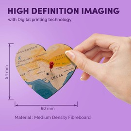 1 x Heart MDF Magnets - New Delhi India World Map Indian 21937
