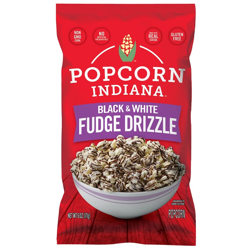 Popcorn Indiana 6oz (6-pack) Black & White Fudge Drizzle Chocolate