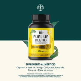 Rhodiola Maca Life360+ Fuel Up Blend 120 Cápsulas Cordyceps Sin Sabor
