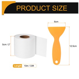 HARFINGTON Wood Grain Repair Tape 2 Inch x 33ft Self Adhesive Repair Patch Tape Simulated Wooden Floor Tapes with Plastic Scraper for Tables Doors Windows Furniture, White Wood