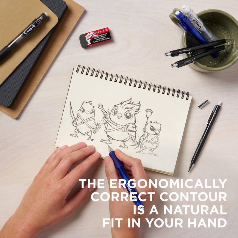 SAKURA 50280 SumoGrip 0.9-mm Pencil with Eraser, Clear