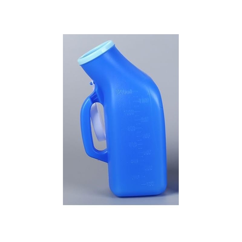 Men's Portable Urinal with Lid 1200ml Capacity Plastic Urine Bottle