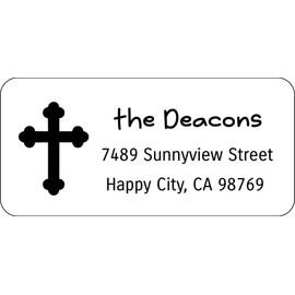 Atelier Elegance Custom Address Labels, Any Name, Any Address, Cross