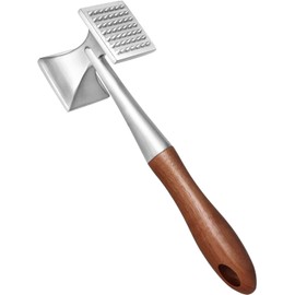 Meat Tenderizer, Meat Hammer, Heavy Duty Steak Hammer with Wooden Handle and Food-Grade Zinc Alloy, 2 in 1 Meat Mallet, 26 CM