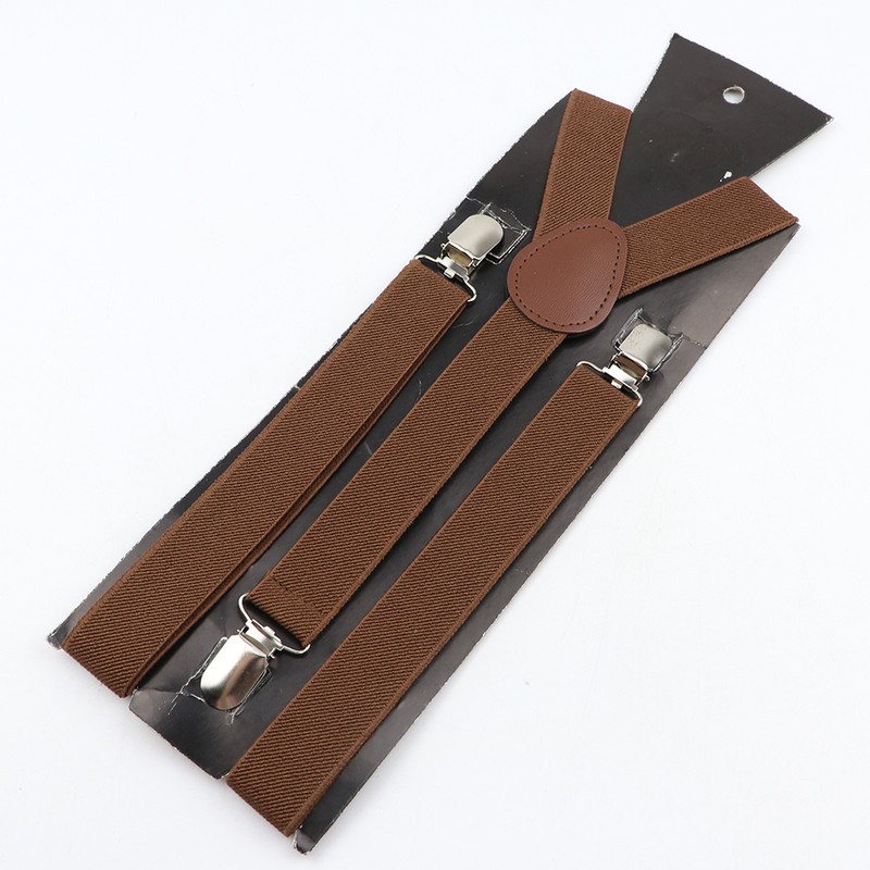 Adjustable Solid Color Polyester Suspenders for Adult Pants, Shirts and