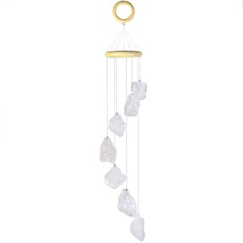 mookaitedecor Natural Gemstone Wind Chime Mobile, Crystal Stone Wind Chimes for Home Garden Patio Indoor Outdoor Decor