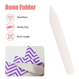 Garosa 6 Pulgadas Carpeta Hueso Genuino Plisado Herramienta Pluma de Origami Plegable para Encuadernación Fabricación Hecha A Mano Bricolaje de Cuero Conformación de Pliegue
