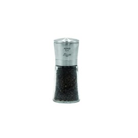 Bisetti La Spezia 14.5 cm / 5.7 Inch Glass Bottle Pepper Mill With Adjustable Grinder