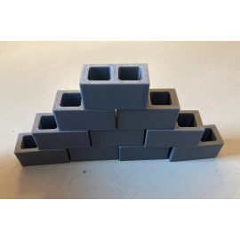 Unbranded 3d Printed Cinder Block Set Of 10 Fort Barrier Wall Diorama