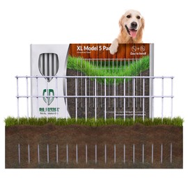 Dig Defence Original Animal Barrier Fence - X-Large Decorative Garden Fence, Outdoor No Dig Fence for Dogs and Rabbits, Yard and Patio - 24”(L) x 15”(H), 5 Pack