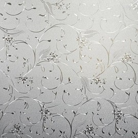 PROTINT WINDOWS Elegant Flower Decorative Window Film, Self Static Adhesive Cling, 35.5 inches by 72 inches