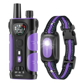 SLOPEHILL Dog Shock Collar,4200FT Dog Training Collar with Remote,IPX8 Waterproof E-Collar with Beep,Vibration,Shock,Flash Light,No Shock Mode,Electric Shock Collar for Small Medium Large Dog,Purple