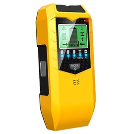 Stud Finder Wall Scanner,5 in 1 Multifunction Stud Detector Electronic Detector with Audio Alarm and LCD Display for The Center and Edge of Wood, AC Wire, Metal and Studs Detection (Yellow)