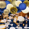 Navy Blue Cream and Gold Graduation Decorations Kit- Congrate Grad
