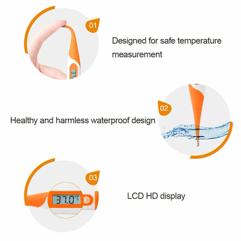 digital Electronic Digital Soft Head Thermometer Ears Oral Temperature (Degree