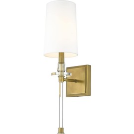 Z-Lite 1 Light Wall Sconce 803-1S-RB-WH, Brass
