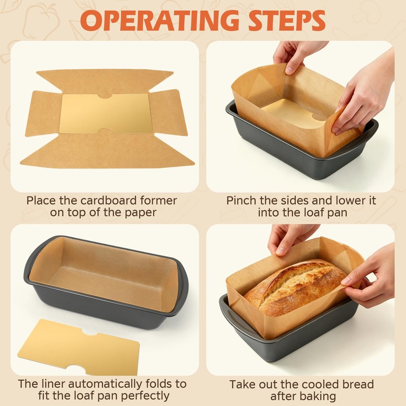 100 Pcs Loaf Pan Liners for Baking Bread 9x5 Inch