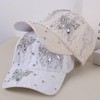 Summer Lace Baseball Cap Women Flower Mesh Rhinestone Butterfly 3D