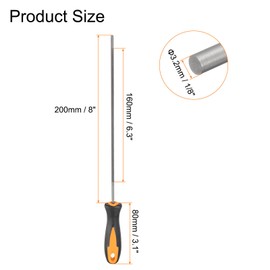 sourcing map Chainsaw File, 3.2mm (1/8-inch) Round Sharpening Files Tool with Plastic Handle for Chain Chainsaw Sharpening, Grinding, Grey